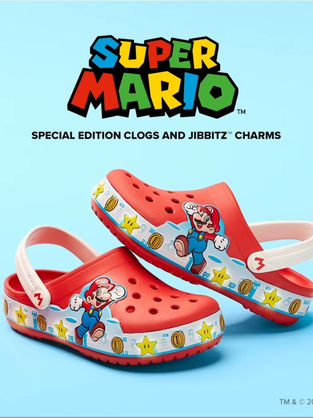 Light Up CROCS Super Mario Limited Edition Kids Clogs